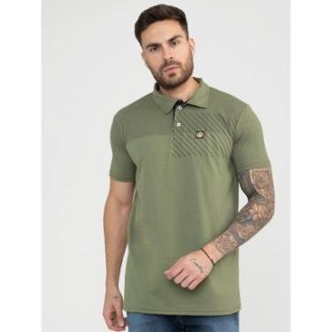 Imagem de Camiseta Masculina Trup Sea Polo Com Detalhes em Couro Premium Tendência Casual-Masculino
