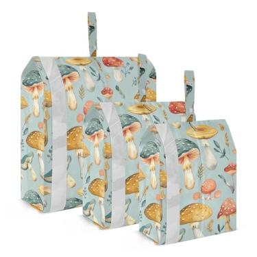 Imagem de xigua Cubos coloridos de embalagem de cogumelos para viagem, organizadores de bagagem leves, conjunto de viagem, à prova d'água, cubos de compressão para acessórios de viagem, 3 pacotes