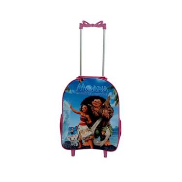 Imagem de Mochila Escolar Moana Carrinho Menina Rosa - DB