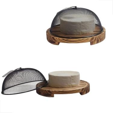 Imagem de Queijeira Madeira Efeito Safari com Tela Preta e Base