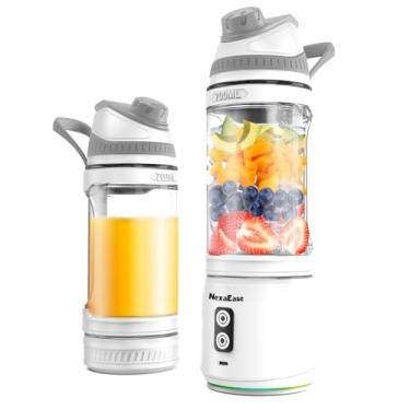 Imagem de Liquidificador pessoal portátil para vitaminas, shakes de proteína, bebidas congeladas - Garrafa de copo de liquidificador de 680 g com bico de gole, tampa de viagem, recarregável com USB-C, sem fio