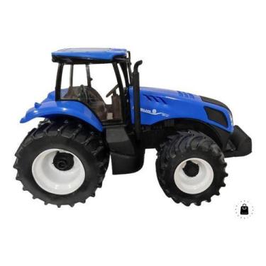 Imagem de Trator Brinquedo Miniatura New Holland T8 Agriculture Usual Cor Azul-e