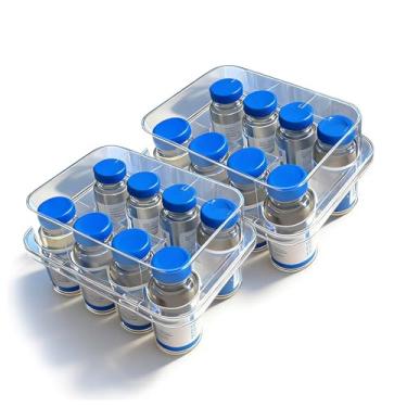 Imagem de TINNALART Estojo de peptídeo para geladeira – Suporte de frasco semitransparente de insulina e peptídeo com 10 compartimentos e estojo de armazenamento de frasco de 3 ml para armazenamento de