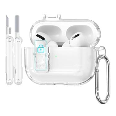 Imagem de Capa para AirPods Pro 3ª geração 2025 Case protetora transparente Capinha chaveiro proteção (Negro)