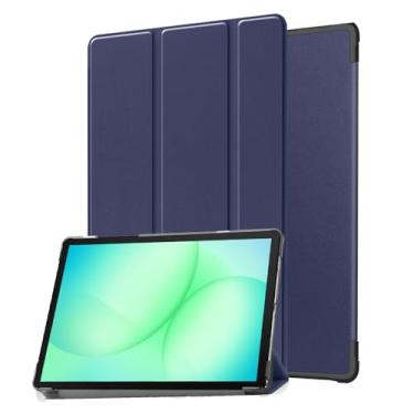 Imagem de SFFINE Capa para Samsung Galaxy Tab A11 Plus 2025/A9 Plus 2023 de 11 polegadas, capa protetora de três dobras para tablet Galaxy Tab A11+/A9+, despertar/hibernar automaticamente (azul escuro)