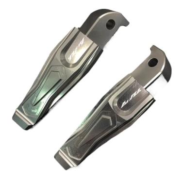 Imagem de Anti-derrapante Pedais de apoio para os pés do passageiro traseiro, para yzf r1 yzfr1 YZF-R1 2000-2019 2018 2017 2016 2015 2014(Silver)