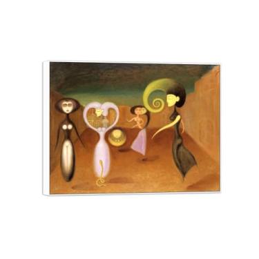 Imagem de Victor Brauner Famosa pintura em tela de arte de parede pronta para pendurar sem título 8 imagens em moldura branca para decoração de sala de estar 90 x 117 cm 35 x 46 pol