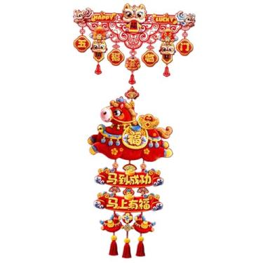 Imagem de CarpNettore Enfeite de Cavalo para Pendurar Na Porta, Decoração Tradicional de Ano Chinês em Veludo, Charme de Primavera, Ideal para Sala de Estar, Quarto Ou, C, Tamanho real