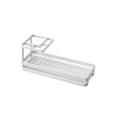 Imagem de Suporte de escova de dentes de aço carbono suporte de pasta de dentes de bancada suporte de pasta de dentes branco preto rack de armazenamento de escova de dentes banheiro drenagem rack de