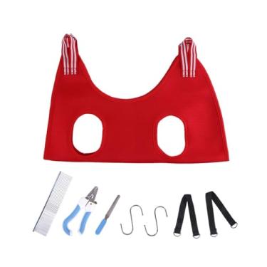 Imagem de Kit de Rede para Tosa Cães - Cesto Cortar Unhas com 6 em 1 Ferramentas Pets Incluindo Cortador Pente Lixa Extensões Calmar Ativos e Nervosos Durante a Limpeza Dentes Cuidado Olhos Ouvidos Banho Cabelo