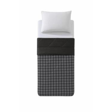 Imagem de Edredom Solteiro Döhler Dupla Face Otto Emily, Cinza Escuro