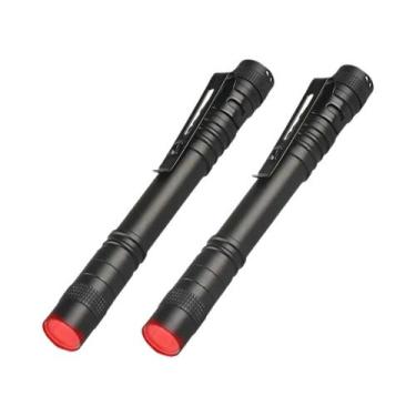 Imagem de Lanterna Mini Caneta Vermelha E Branca 395nm Com Clipe Para Detecção D