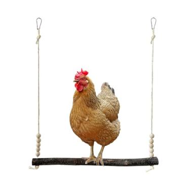 Imagem de Balanço de madeira de frango, brinquedo de balanço de galo de madeira, brinquedos de enriquecimento de galinha, para amantes de animais, guardiões de agricultores, abrigos, fazenda, pomar, jardim