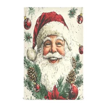 Imagem de xigua Conjunto de 1 panos de prato vintage de Papai Noel, toalhas de cozinha de secagem rápida altamente absorventes para limpeza de pratos e limpeza à mão, 71 x 45 cm