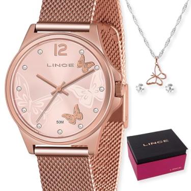 Imagem de relógio lince feminino rose gold kit lrr4729l r2rx