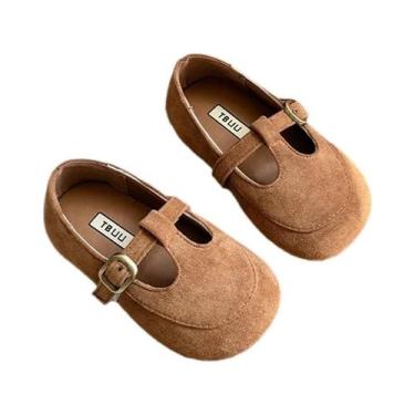 Imagem de Sapatos De Couro Para Meninas, Sapatilhas Clássicas Retro Com Tira Em 