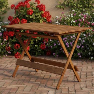 Imagem de Mesa Dobrável 120x70cm em Madeira Nobre Maciça - Marcenaria Real