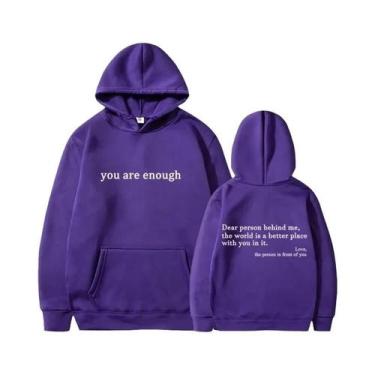 Imagem de Hoodie Retro Unissex Estilo Street Hip Hop, Você É Suficiente, Hoodie 