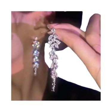 Imagem de Brincos Femininos Coreanos Com Franjas E Strass 2024, Joia De Moda Com