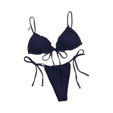 Imagem de Conjunto De Biquíni Feminino Sexy Push up Com Faixas 2025 - Moda Praia