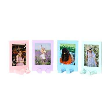 Imagem de Pacote com 4 molduras magnéticas de geladeira, processo 3D, molduras para mesa Fujifilm Instax Mini 12, 11, 99, 90, 40, 41, 9, 8, EVO, LiPlay, filmes de 5 x 7 cm, mini molduras para fotos de 54 x 86