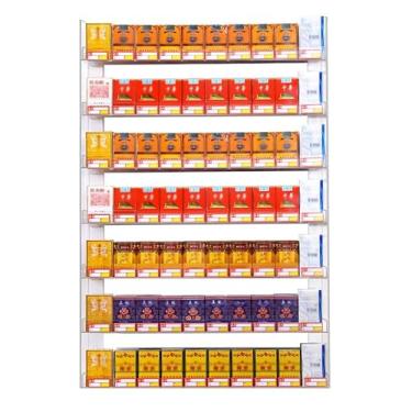 Imagem de Rack de exibição de cigarro de acrílico transparente, organizador de cigarros de empurrar automaticamente para loja de varejo e supermercado, suporte de caixa retangular, 61,5 x 13 x 90 cm, design que