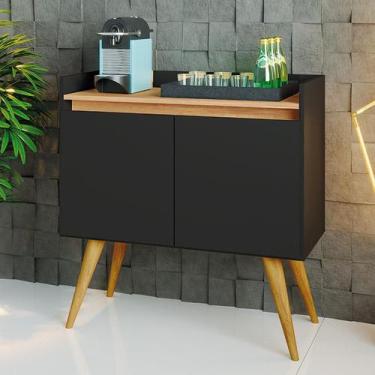 Imagem de Aparador Buffet Sala Gold 2 Portas com Pés de Madeira Maciça - MOVEIS 