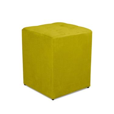 Imagem de Puff Quadrado Decorativo Suede Amarelo