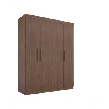 Imagem de Guarda Roupa 4 Portas 3 Gavetas Com Pés Colibri Plus - D' Doro Castanho