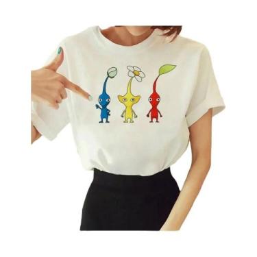 Imagem de Camiseta Feminina Com Estampa De Quadrinhos De Anime Pikmin, Roupas Pa