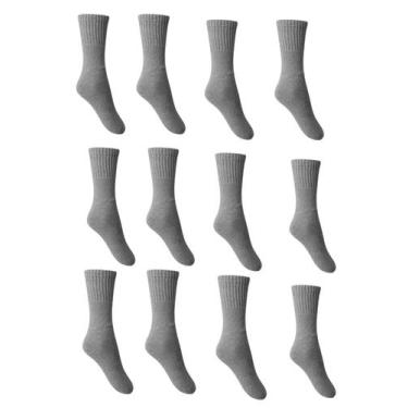 Imagem de Kit 12 Meia Selene Cano Longo Algodão 4160PP 39 ao 43 Cor:CinzaTamanho