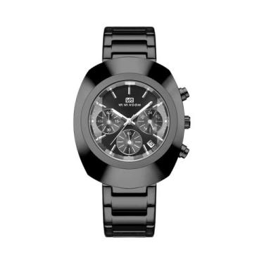 Imagem de Relógio De Pulso Masculino Azul Dourado Com Pulseira De Aço Inoxidável