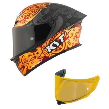 Imagem de Capacete KYT TT Revo Enea Indonésia Réplica 2023 Mais Viseira Dourada-Masculino