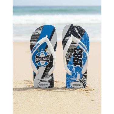 Imagem de Chinelo Havaianas Top Times Grêmio FBPA 1903 Gre FC 4148416, Branco, A
