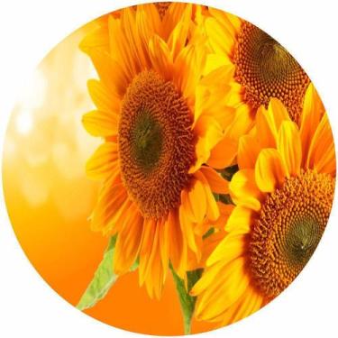 Imagem de Painel Redondo De Festa Floral Girassóis 130X130 - Fgs01 - X4adesivos