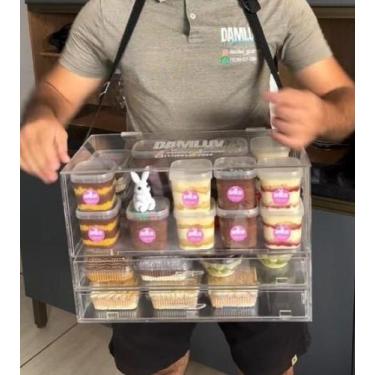 Imagem de Expositor Acrílico para 24 Caixinhas com 2 Gavetas para 100 Brigadeiro