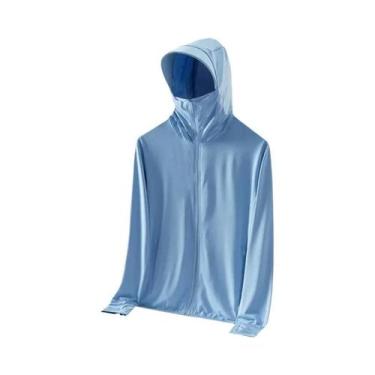 Imagem de Jaqueta Masculina Corta-Vento Ultrafina Com Capuz De Seda Gelada Com P