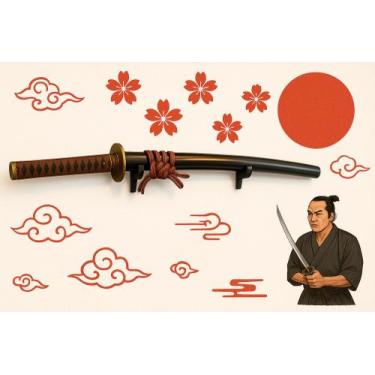 Imagem de Suporte De Parede Espada Samurai Katana Branco - Decorativa - TAG INDU