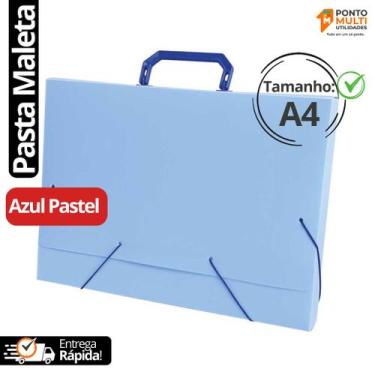 Imagem de Pasta Maleta com Alça Ofício Azul Pastel A4 40mm Cor:Azul Pastel - ACP
