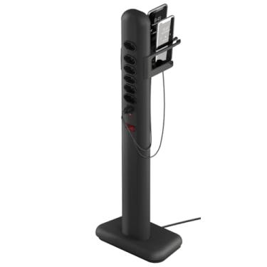 Imagem de Extensão Elétrica Vertical OCTOO EasyPlug, Torre de Energia com 6 Tomadas + USB-C + USB-A, Organização e Tomadas de Fácil Acesso, Bivolt - Preto