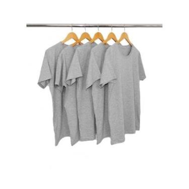 Imagem de Kit 5 Camisetas Masculinas de Algodão Premium Básica Lisa-Masculino