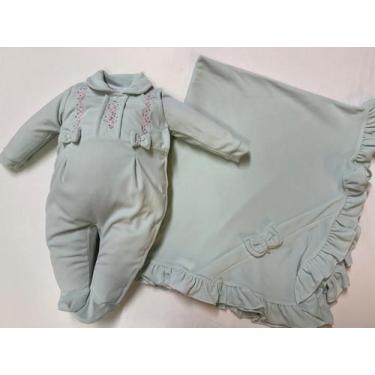 Imagem de Saída Maternidade Plush Bebê Menina Bordado Paraiso Rf 16139, P ( 2 - 