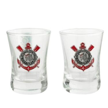 Imagem de Jogo 2 Copos Shot Vidro 50ml - Corinthians - Mileno