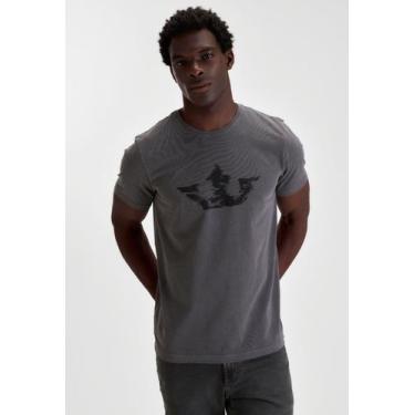 Imagem de Camiseta docthos slim manga curta stone estampa coroa, 044 grafite, M