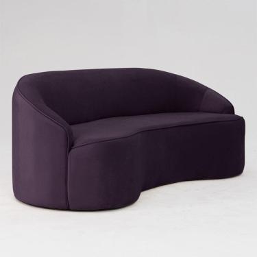Imagem de Sofá Curvo Montserrat 150cm 02 Lugares Veludo Lilás - Nexta Casa