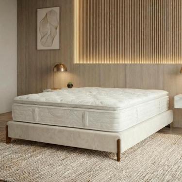 Imagem de Base Cama Box Queen Size 168cm Orgânica Thor Bouclê - SOFA STORE, Bege