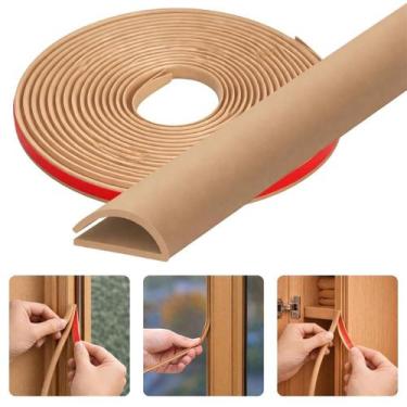 Imagem de Veda Fresta janelas Vãos Portas 1 Metro Adesivo 8mm Perfil D Vedação P