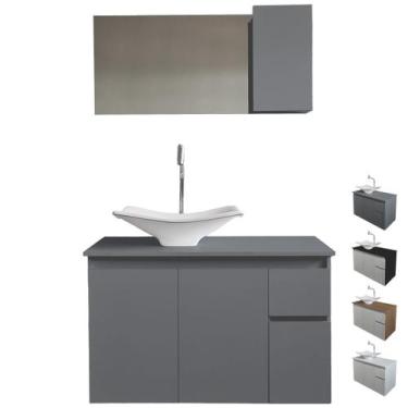 Imagem de Gabinete para Banheiros com Cuba Armário com Espelho Pia - Utility Pet