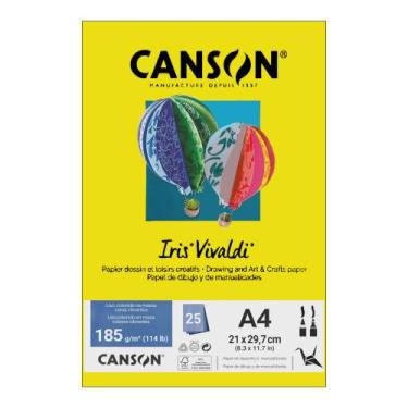 Imagem de Papel Canson A4 Iris Vivaldi 185g 25Fls - Escolha a Cor, Amarelo Canár
