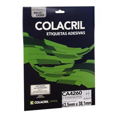 Imagem de Etiqueta Adesiva Colacril A4 CA4260 63,5x38,1mm C/525 25Fls